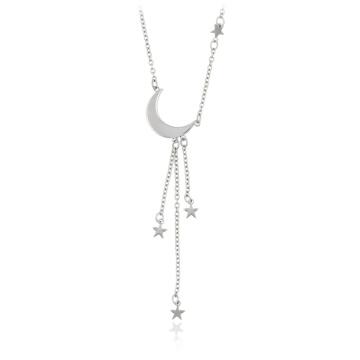 Colier personalizabil din argint 925 Moon & Stars HD - Img 1