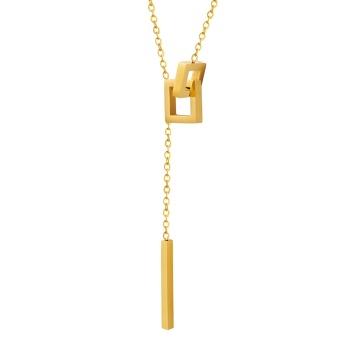 Colier Squarez din Inox placat cu AUR 18K - Img 1