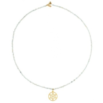 Colier Winter Snow din AUR 14K și Aquamarine - Img 2