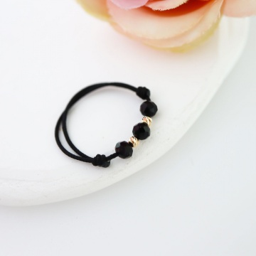 Inel cu snur cristale si bilute din aur 14k - black edition - Img 5