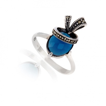 Inel din Argint 925 si marcasite 3g - Img 2