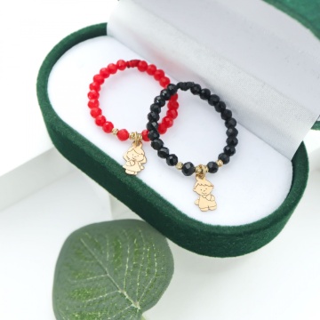 Inel din aur 14k cu Charm copilaș și biluțe din aur - Img 2