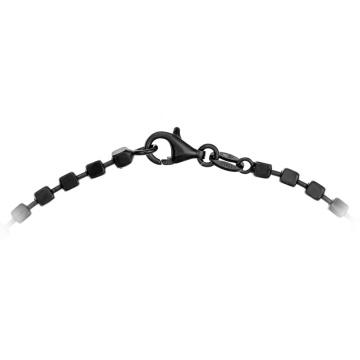 Lantisor barbatesc Large Beads din argint 925 placat cu rodiu negru - Img 2