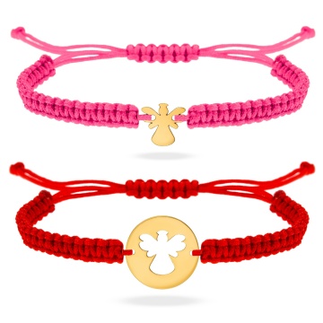 Set 2 brățări Mama & Baby cu ingerasi din aur 14k