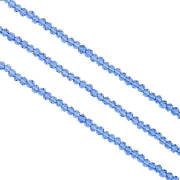 Șirag cristale rondele 3mm - Albastru marin transparent