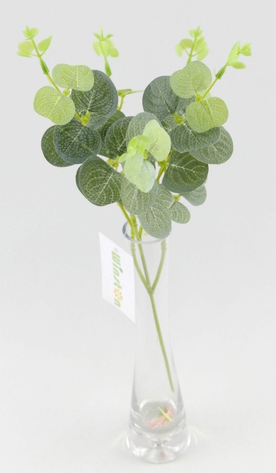 Frunze artificiale - Crenguta de eucalipt verde cu 5 fire 67926
