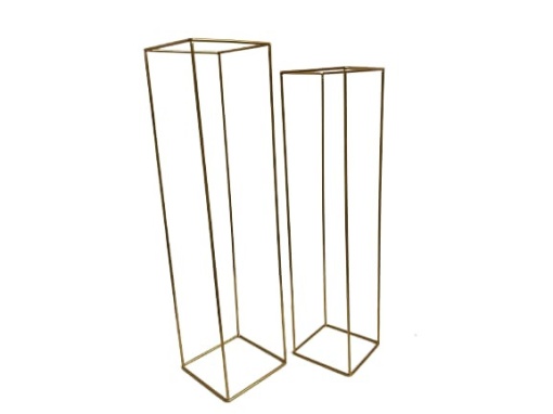 Suport flori - Paralelipiped auriu -cod T. / KYS006 - 80cm