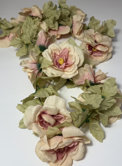 Ghirlanda cu trandafir roz englezesc 67045/P52V55G15 PINK