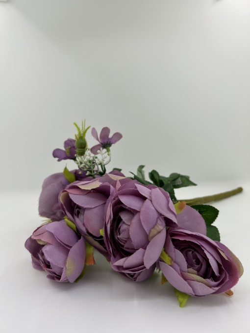 Ranunculus cu 9 capete * 5cm*KF02W - Mov deschis