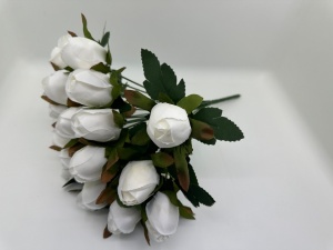 Buchet boboci albi de trandafir 18 capete