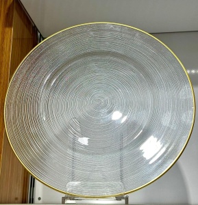 Farfurie suport din sticla cod Spiral