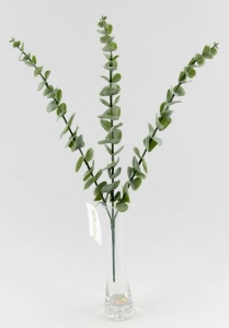 Frunze artificiale - Crenguta cu 3 fire de eucalipt verde