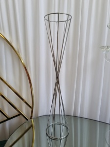 Suport flori argintiu spiralat - 70cm