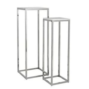 Suport flori - paralelipiped demontabil argintiu - mare - 120cm