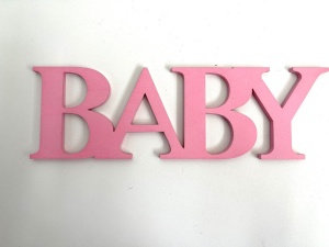 Litere lemn - text "BABY GIRL" - 30cm