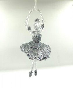Balerina argintie din acryl fara puf-BGS *15cm22