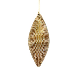 Glob Craciun lunguiet auriu cu cristale - Luxury