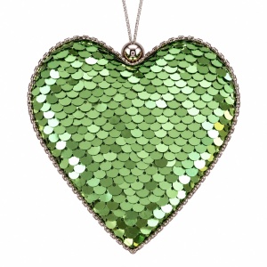 Inimi cu paiete verde menta
