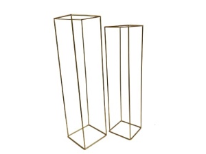 Suport flori - paralelipiped auriu - 80cm