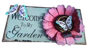 Suport lemn "WELCOME TO MY GARDEN"