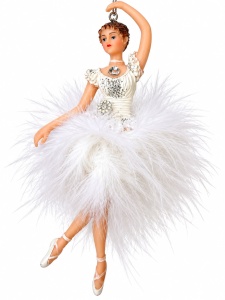 Balerina alba cu puf