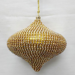 Glob Craciun conic auriu cu cristale - Luxury