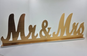"Mr&Mrs" placheta 50cm - auriu