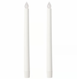 Set 2 lumanari subtiri albe cu led