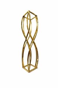 Suport de flori auriu Infinity cu bare groase 1m