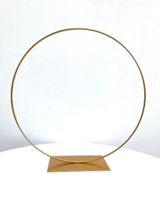 Suport flori - cerc auriu simplu - 45cm
