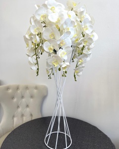 Suport flori alb spiralat - 70cm