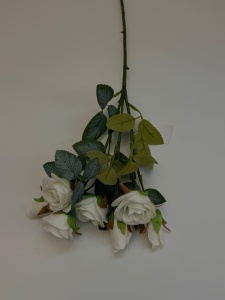 Flori artificiale - Trandafir pastel mic alb