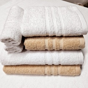 Pachet 7 prosoape ROMA Family pack, alb si bej