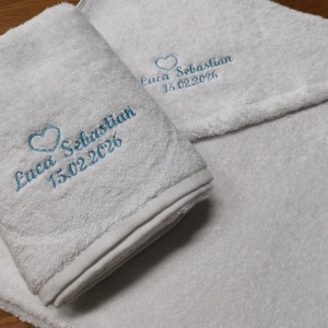 Set prosoape Bebe bumbac 90x90 cu capison + prosop fata 50x90 - personalizate - Img 5