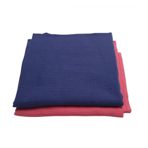 Set 2 Buc Muselină Confort Maxi 110 x 110 cm - Albastră și Roșie