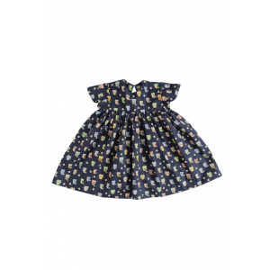 Rochița bleumarine cu print bufnițe