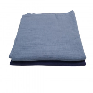 Set 2 Buc Muselină Confort Maxi 110 x 110 cm - Albastră și Bleu