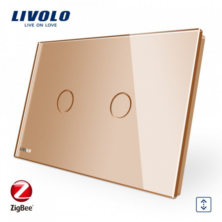 Intrerupator tactil dublu pentru reglarea intensitatii SMART ZigBee seria C9 (standard italian)