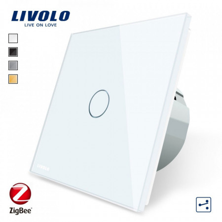 Intrerupator tactil simplu cap-scara/cap-cruce SMART ZigBee seria C7
