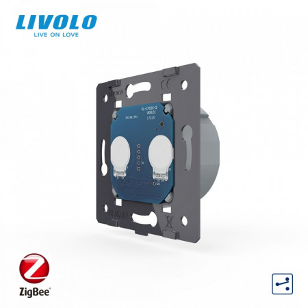 Modul pentru intrerupator tactil dublu cap-scara/cap-cruce SMART ZigBee din sticla seria C7