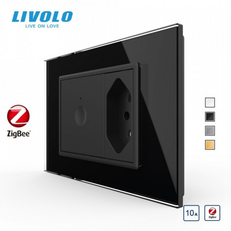 Intrerupator simplu tactil SMART ZigBee si priza ingusta seria C9