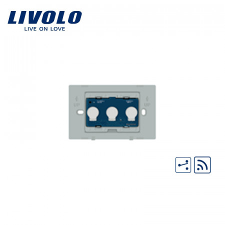 Modul pentru intrerupator tactil triplu cap-scara/cap-cruce radio din sticla seria C9