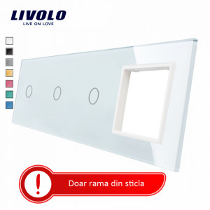 rama combinata din sticla alba