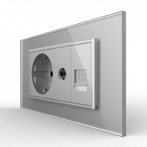 priza 4 module standard italian gri