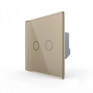 intrerupator-touch-dublu-sticl-livolo-auriu