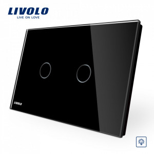 intrerupator modern design deosebit negru DIMMER dublu