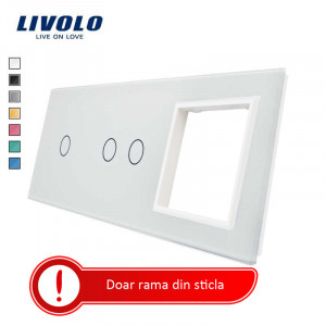 rama combinata din sticla alba