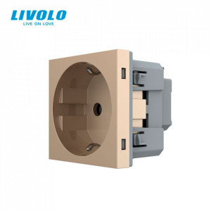 modul priza schuko fara suruburi gold