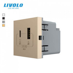 Modul-priza-usb-c-usb-a-36w-livolo-gold