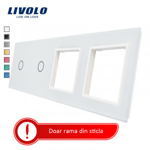 rama combinata din sticla alba